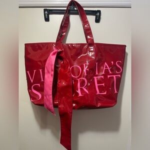 Victoria's Secret Glossy Red and Pink Tote